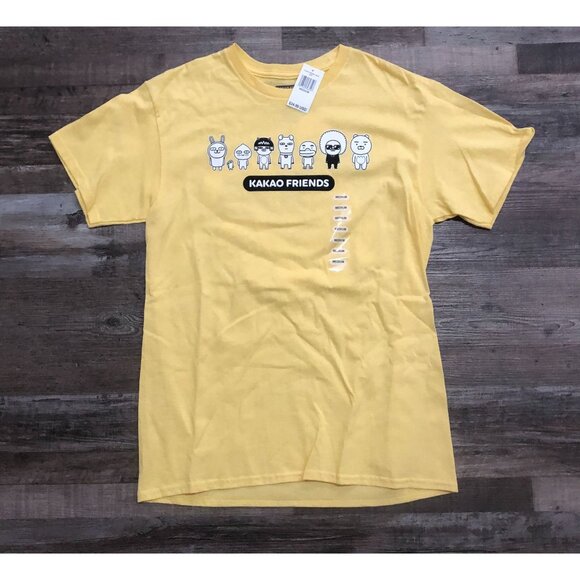 Kakao Friends Adult Medium Double Sided Yellow T Shirt New with Tags - Picture 1 of 6